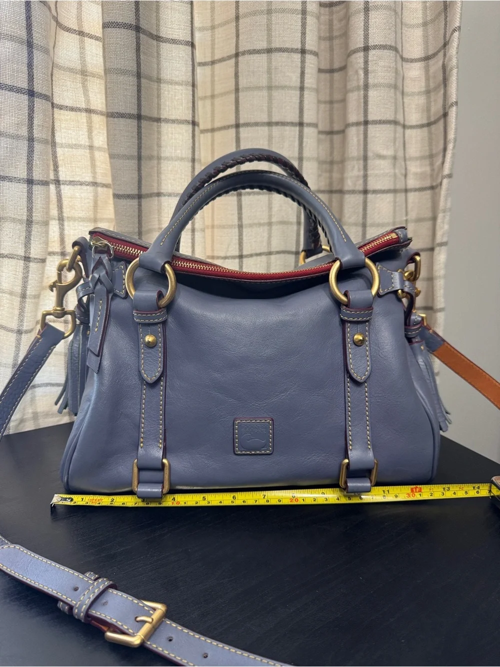 Dooney & Bourke Steel Blue Florentine Leather Satchel